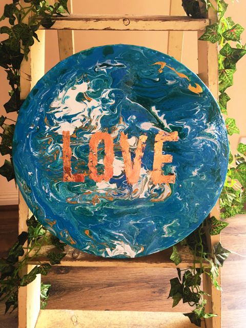 “LOVE”
$150, SOLD
40cm diameter