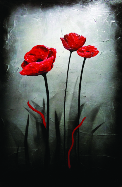 “Poppies in the Limelight”
$210, SOLD,
51cm x 76cm