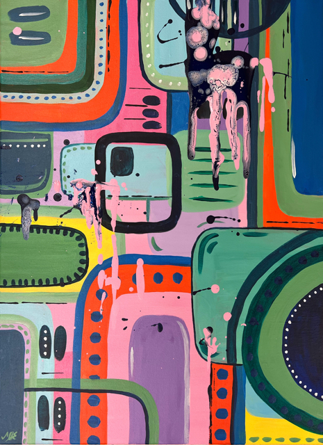 &ldquo;Chaos in Colour 5&rdquo;
$110,
46cm x 61cm