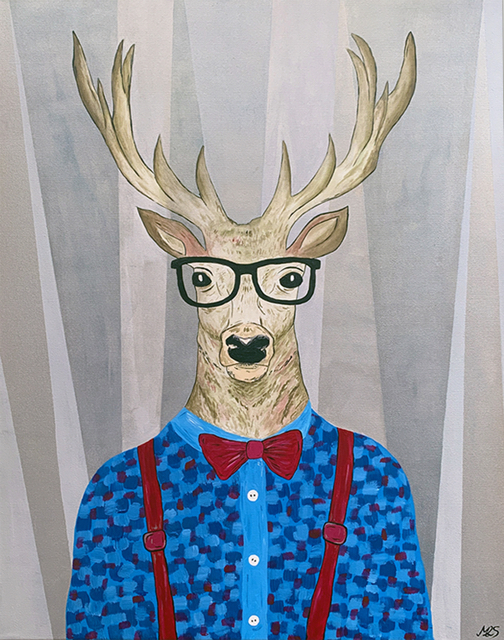&ldquo;Edmond the Elk&rdquo;
$230,
61cm x 76cm