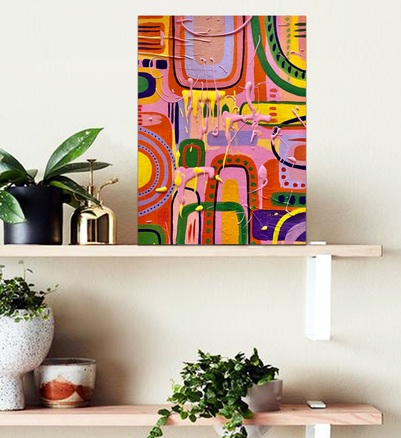 &ldquo;Chaos in Colour #1&rdquo;
$110, SOLD
30cm x 40cm