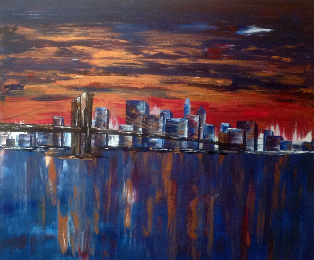 &ldquo;Reflections of Brooklyn&rdquo;, 
$270 SOLD
61cm x 51cm