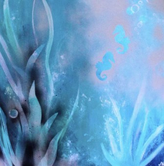 &ldquo;Swimming with Seahorses&rdquo;
$170,
60cm x 60cm