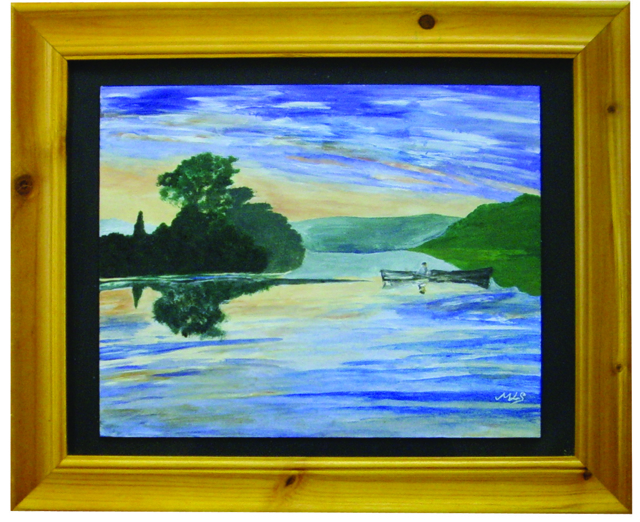 &ldquo;Sunday Row&rdquo;, 
$80
42.5cm x 35cm inc frame
