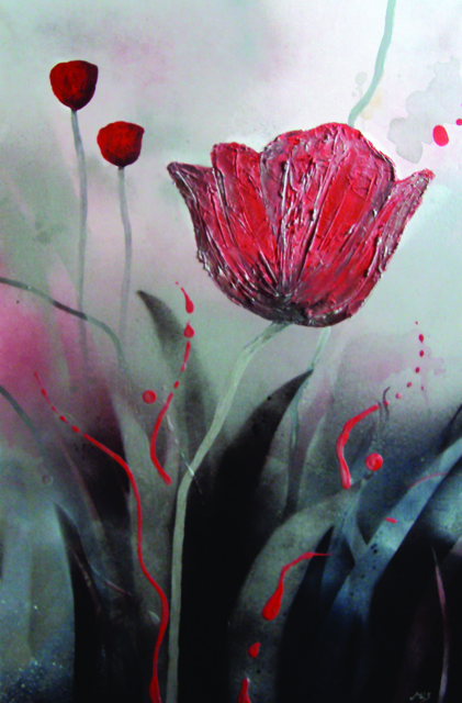 &ldquo;Tiptoeing through the Moonlit Tulips&rdquo;, 
$210, SOLD
61x 91.4cm