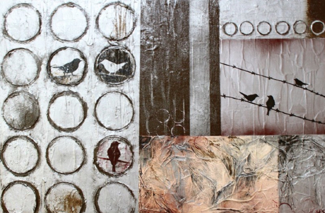 &ldquo;Birds of a Feather&rdquo;,
$210 .....
76cm x 61cm